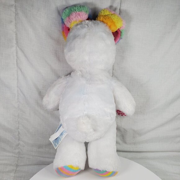 Build A Bear Workshop 16" Sweet Stripes Bunny Rabbit White Rainbow ears Plush - Picture 3 of 5